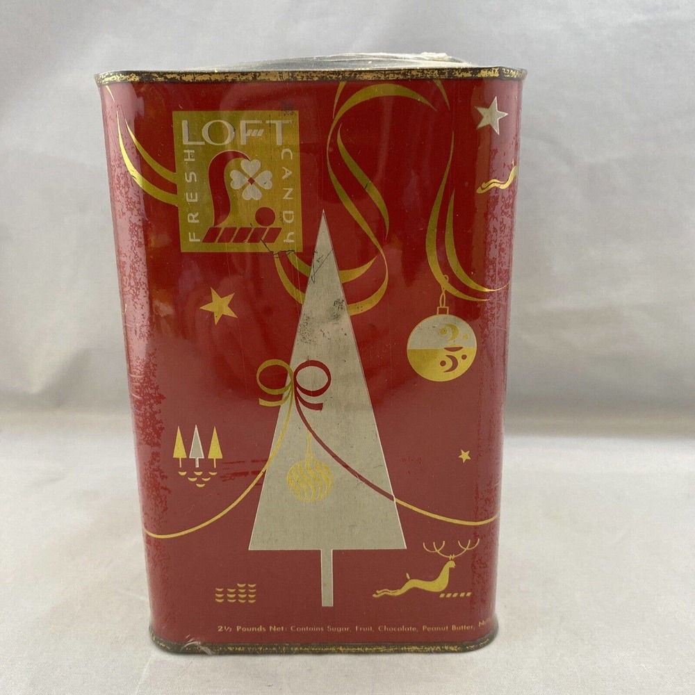 Vintage Loft Fresh Candy Christmas Tin (Tin is Empty)  M1-1